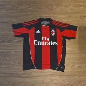 AC Milan Adidas Fly Emirates Home Jersey - Red & Black
